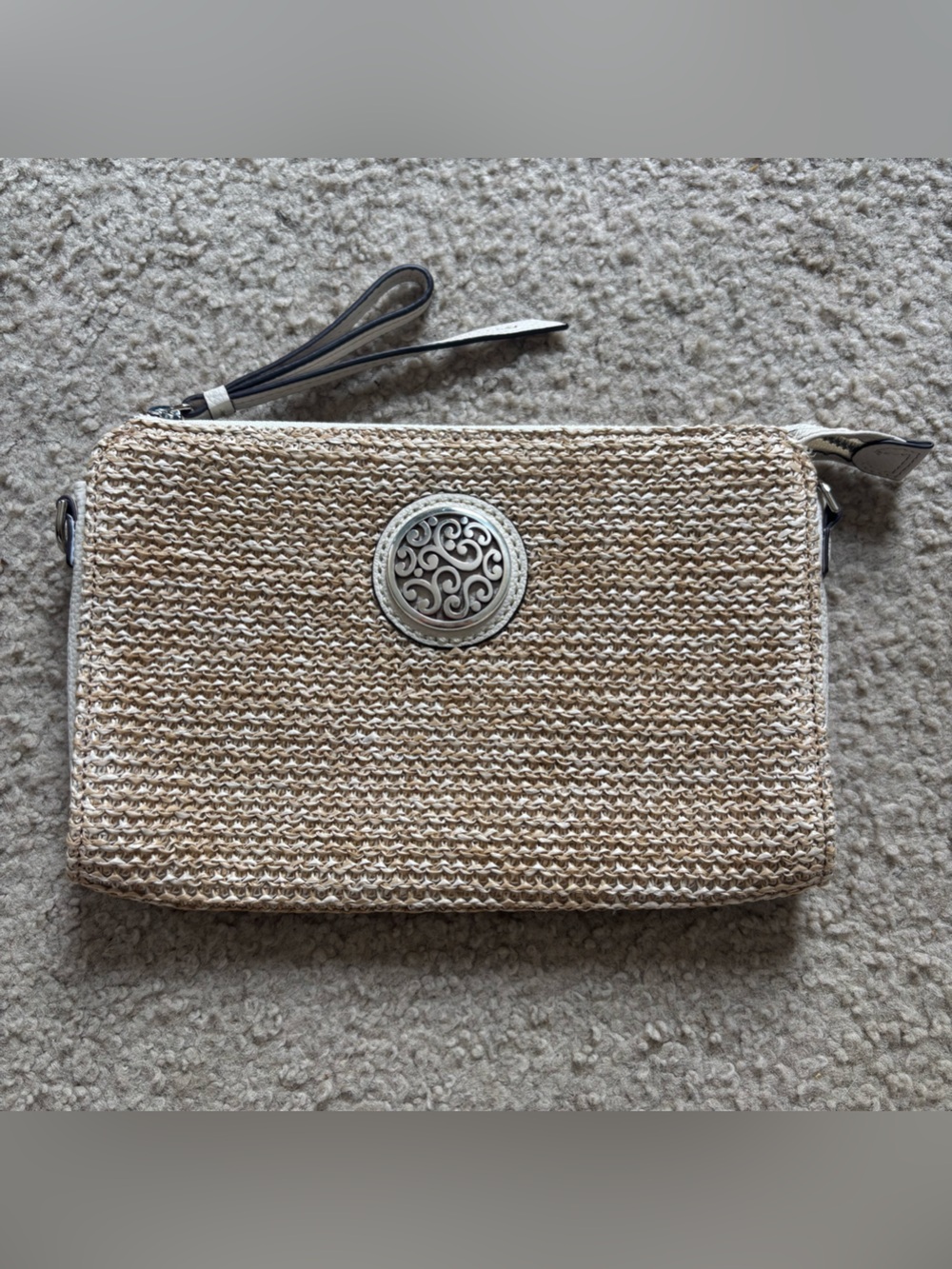 Brighton Contempo Straw Pouch in Natural White Clutch Bag Purse